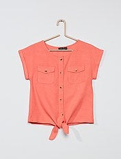camisa blanca niña kiabi