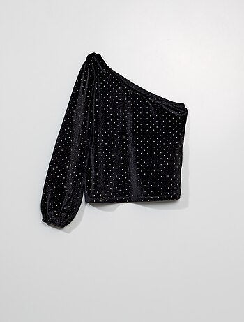Blusa asimétrica con lentejuelas
