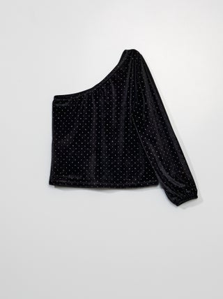 Blusa asimétrica con lentejuelas