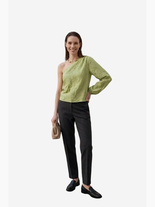 Blusa asimétrica de popelina de algodón con abertura my fashion - Kiabi