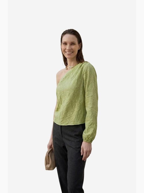 Blusa asimétrica de popelina de algodón con abertura my fashion - Kiabi