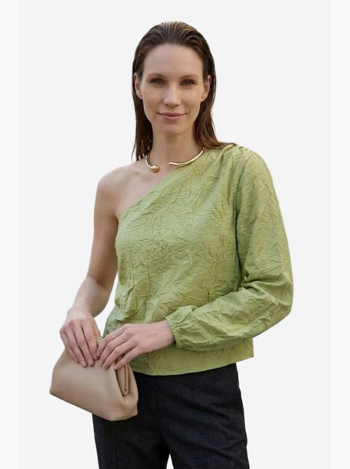 Blusa asimétrica de popelina de algodón con abertura my fashion - Kiabi