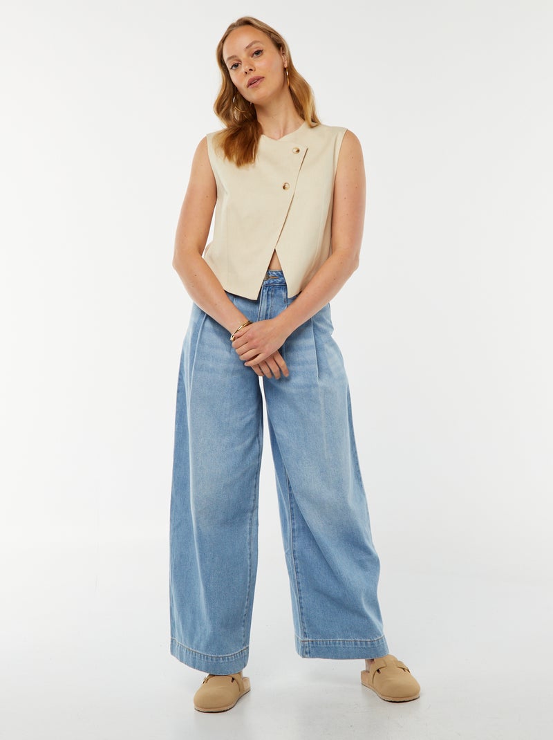 Blusa asimétrica sin mangas Beige - Kiabi