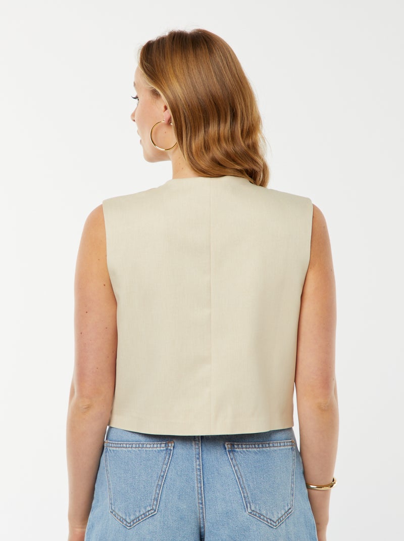 Blusa asimétrica sin mangas Beige - Kiabi