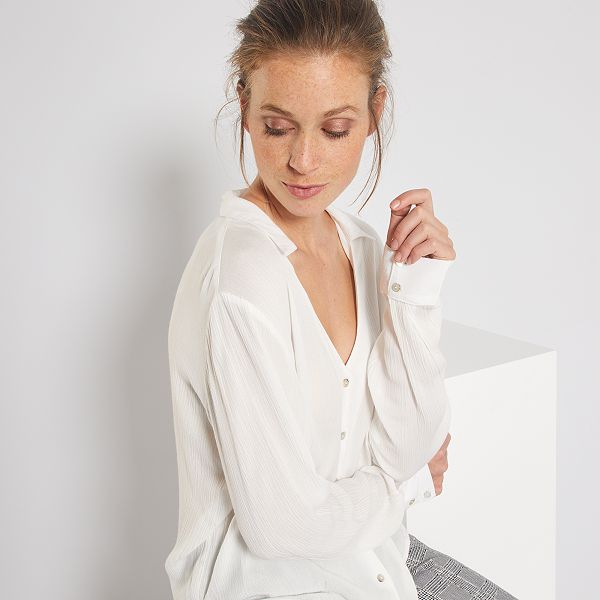 camisa blanca mujer kiabi