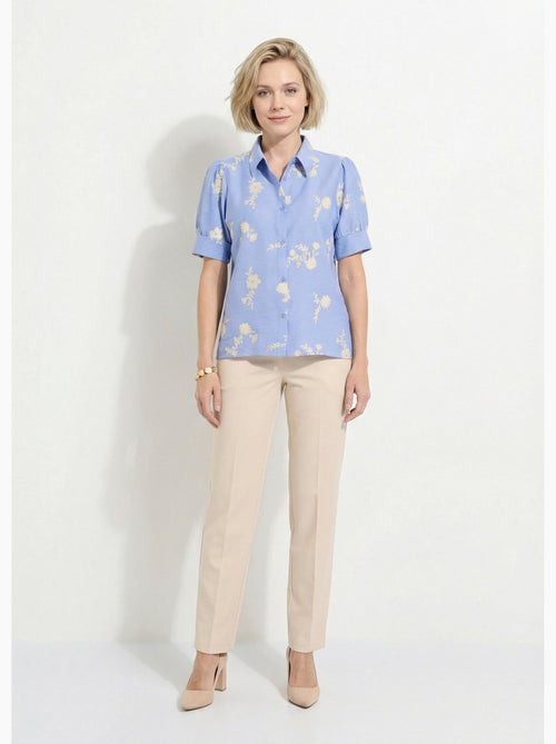 Blusa bordada con mangas abullonadas - Afibel - Kiabi