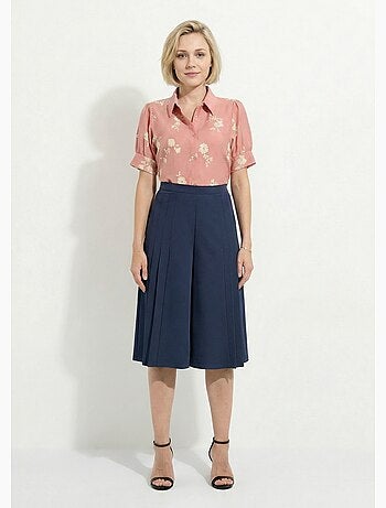 Blusa bordada con mangas abullonadas - Afibel