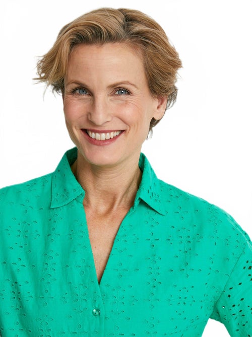 Blusa bordada de manga corta - Afibel - Kiabi