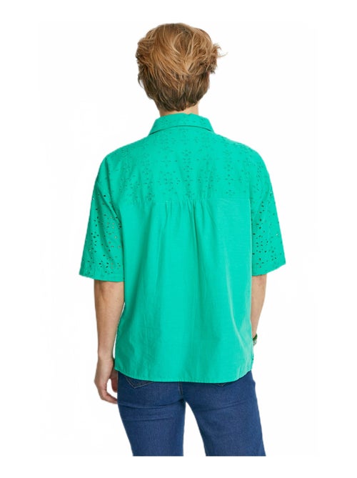 Blusa bordada de manga corta - Afibel - Kiabi