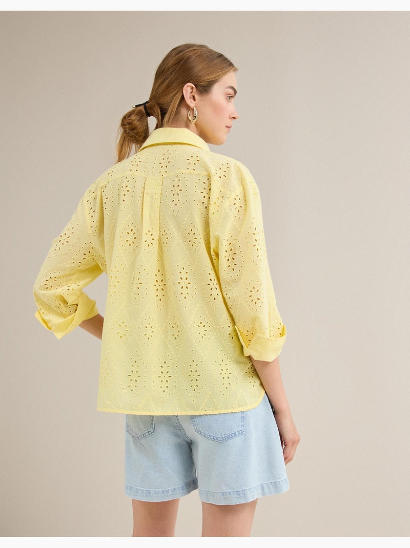 Blusa bordada, MO Fashion Amarillo - Kiabi
