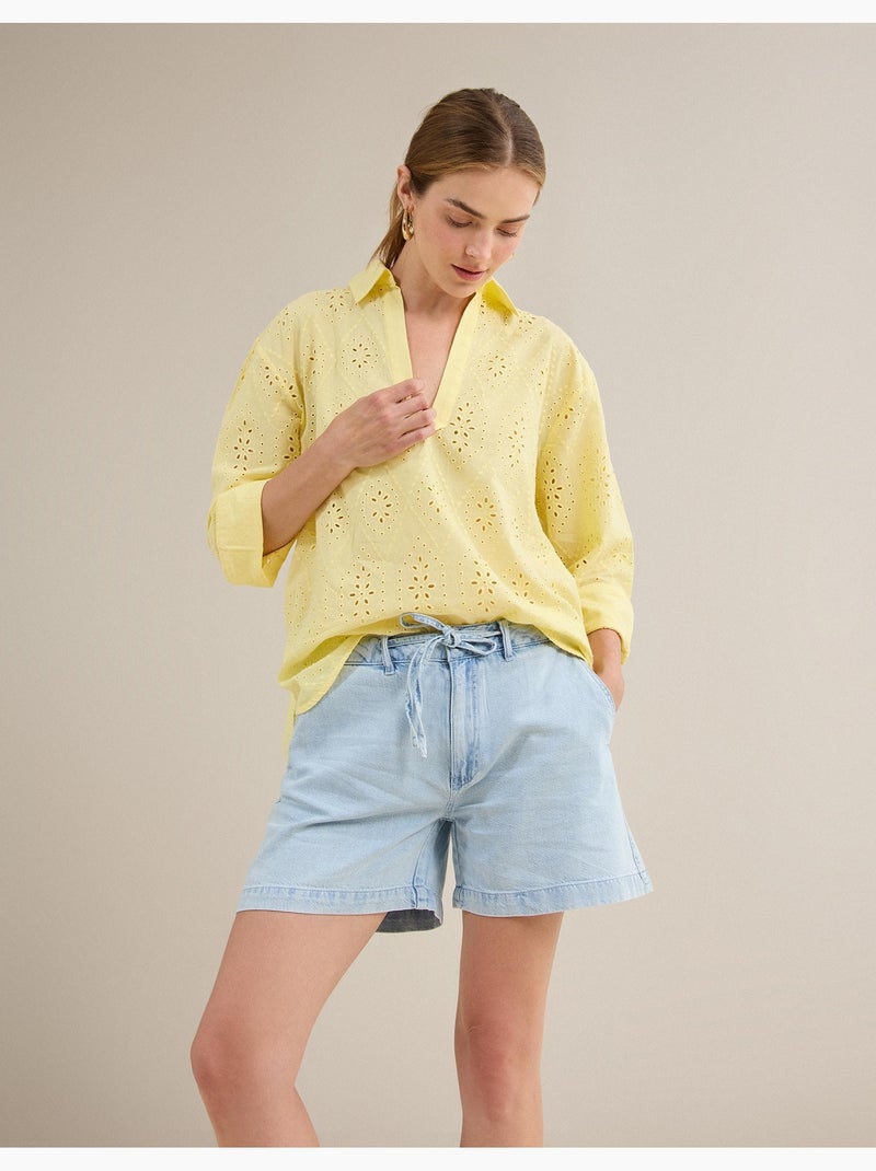 Blusa bordada, MO Fashion Amarillo - Kiabi