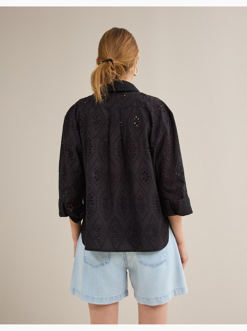 Blusa bordada, MO Fashion Negro - Kiabi