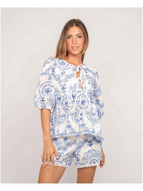 Blusa bordada OCTANA - Kiabi Blusa bordada OCTANA - Kiabi