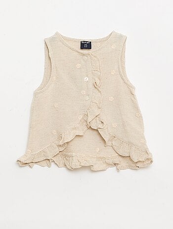 Blusa bordada sin mangas