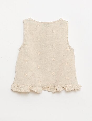 Blusa bordada sin mangas