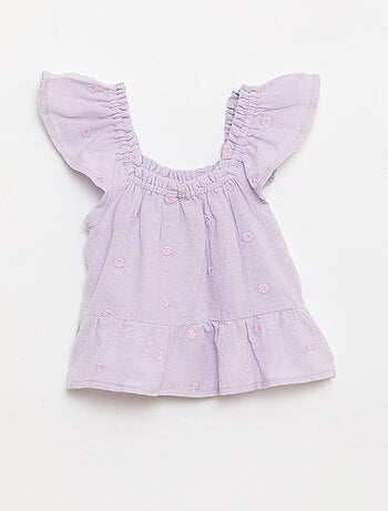 Blusa bordada sin mangas