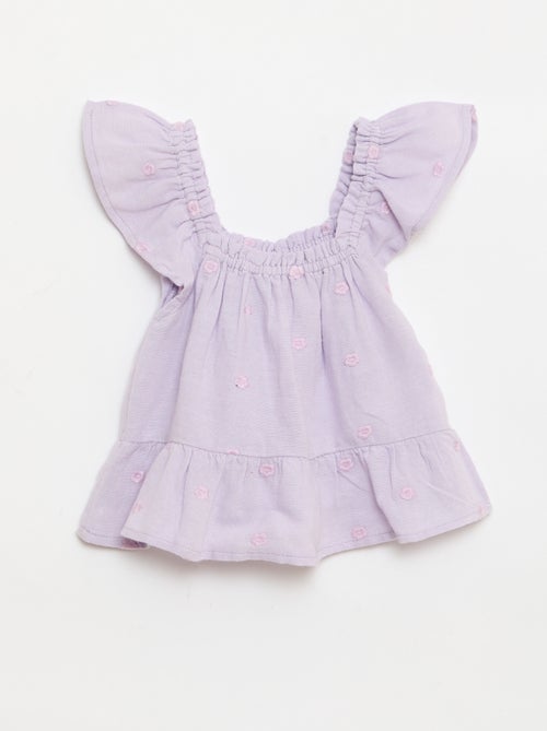 Blusa bordada sin mangas - Kiabi