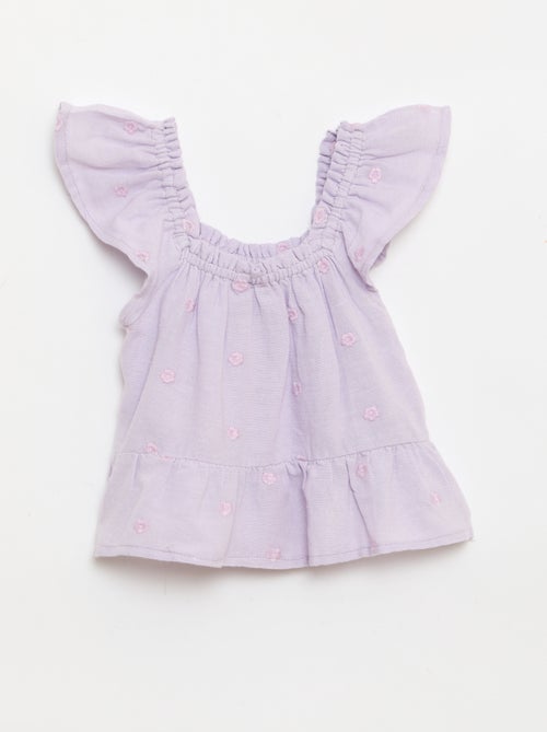 Blusa bordada sin mangas - Kiabi