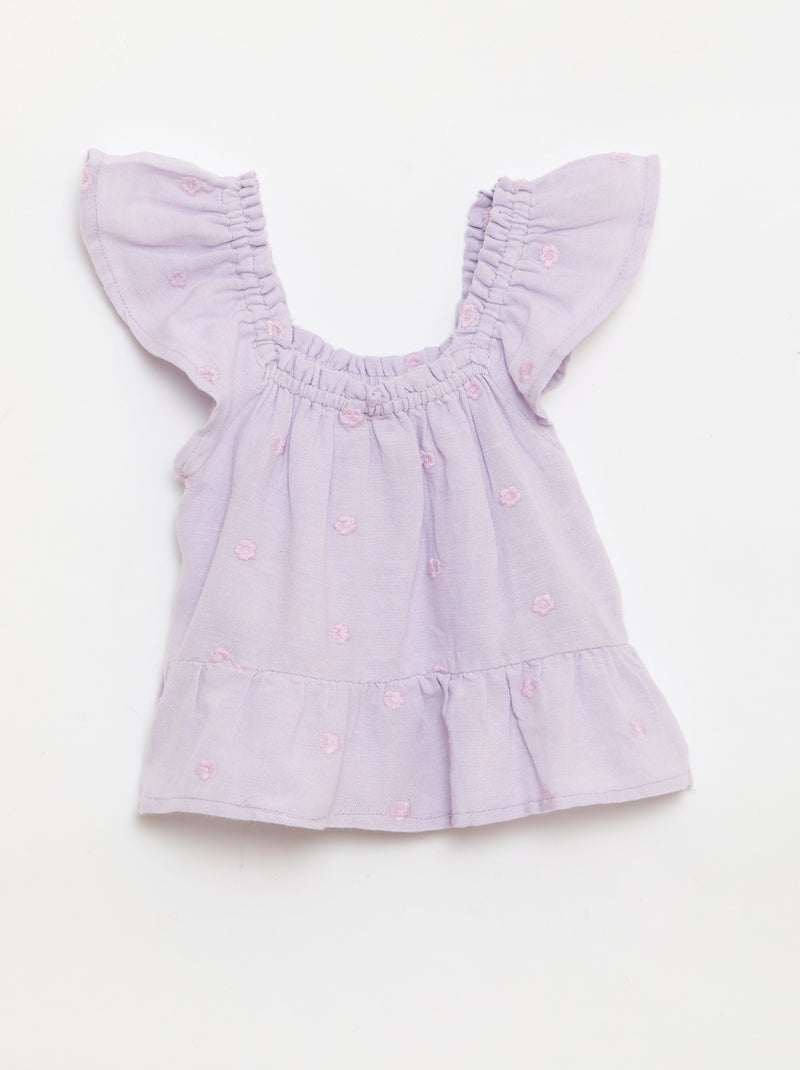 Blusa bordada sin mangas Purpura - Kiabi