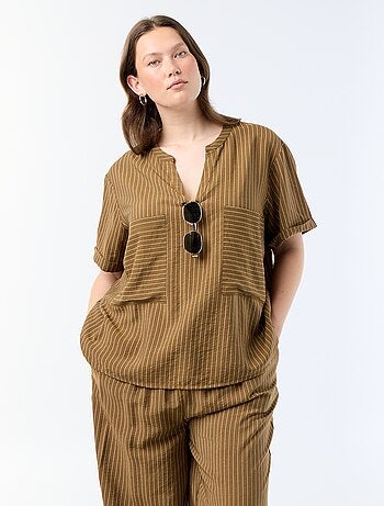 Blusa caftán de viscosa fluida