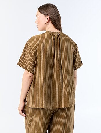 Blusa caftán de viscosa fluida