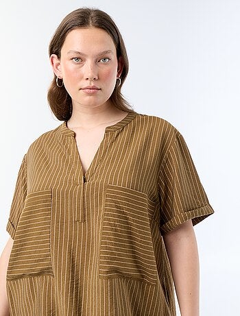 Blusa caftán de viscosa fluida