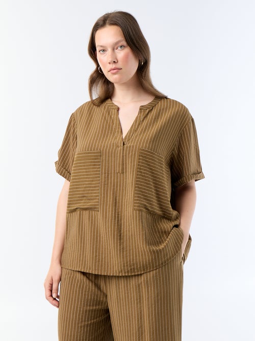 Blusa caftán de viscosa fluida - Kiabi