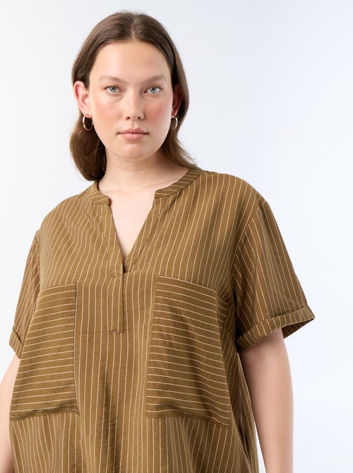 Blusa caftán de viscosa fluida - Kiabi