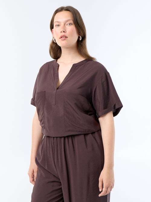 Blusa caftán de viscosa fluida - Kiabi