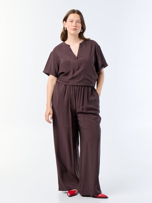 Blusa caftán de viscosa fluida - Kiabi