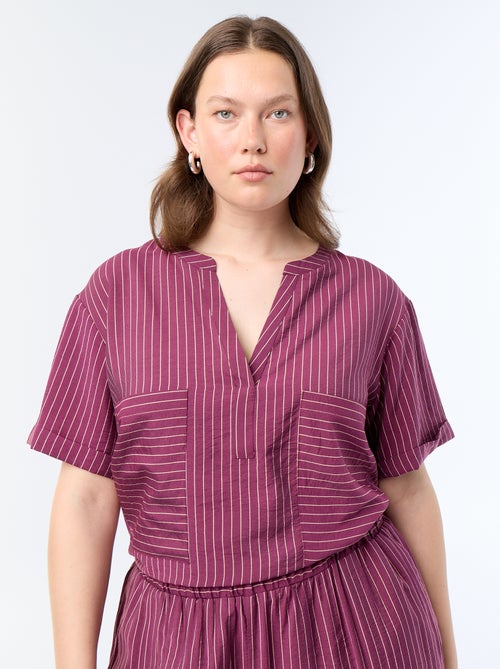 Blusa caftán de viscosa fluida - Kiabi