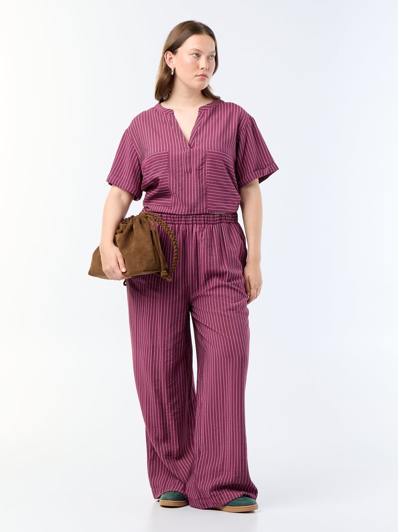 Blusa caftán de viscosa fluida Morado - Kiabi