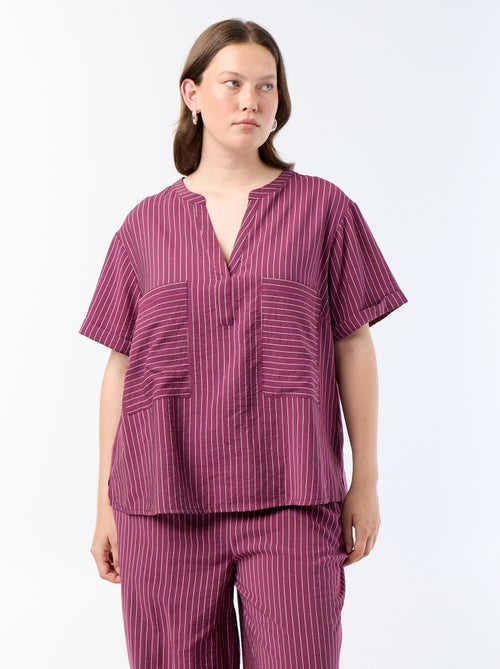 Blusa caftán de viscosa fluida - Kiabi