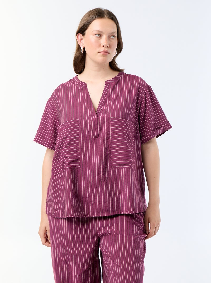 Blusa caftán de viscosa fluida Morado - Kiabi