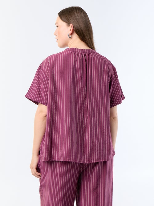 Blusa caftán de viscosa fluida - Kiabi
