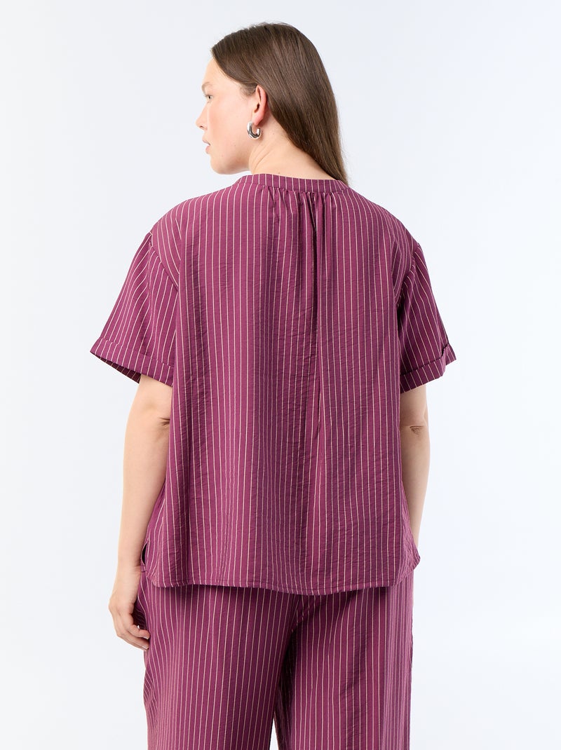 Blusa caftán de viscosa fluida Morado - Kiabi