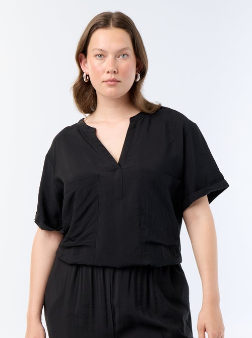 Blusa caftán de viscosa fluida - Kiabi