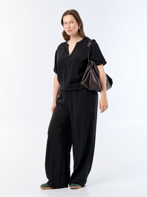 Blusa caftán de viscosa fluida - Kiabi