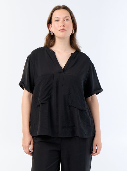 Blusa caftán de viscosa fluida - Kiabi