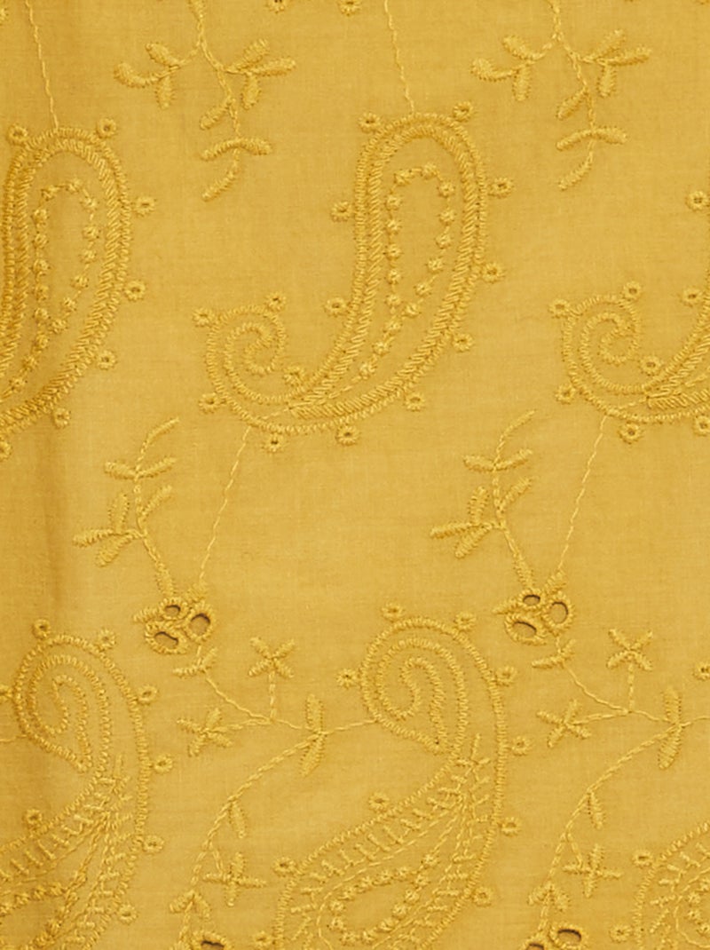 Blusa con bordado inglés AMARILLO - Kiabi