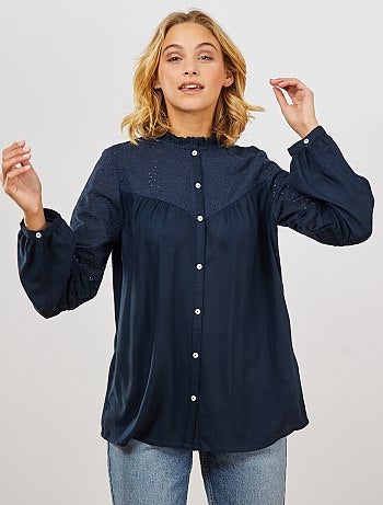 Blusa con bordado inglés - Kiabi
