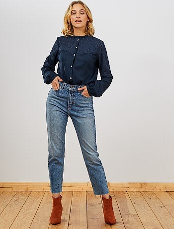 Blusa con bordado inglés - Kiabi