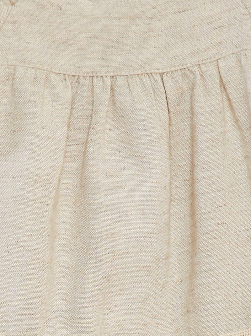 Blusa con botones y bordado BLANCO - Kiabi