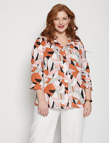 Blusa con botones y estampado gráfico - AFIBEL