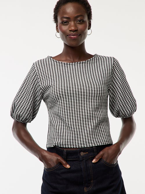 Blusa con cintas anudables - Kiabi