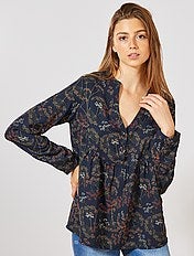 camisa denim mujer kiabi con goma en hombros camisa denim mujer kiabi con goma en hombros