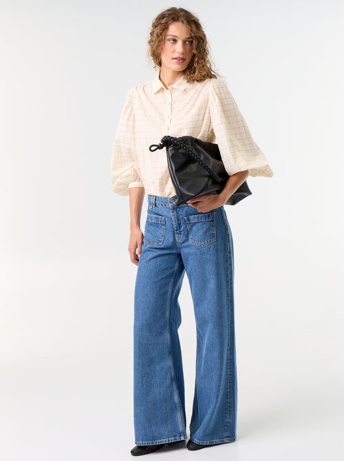 Blusa con cuello abotonado - Kiabi
