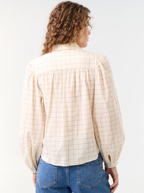 Blusa con cuello abotonado - Kiabi