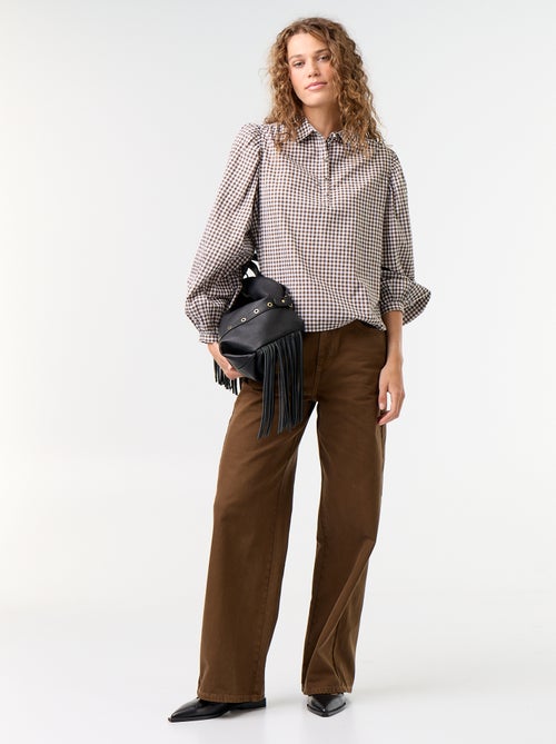 Blusa con cuello abotonado - Kiabi