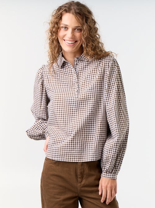 Blusa con cuello abotonado - Kiabi